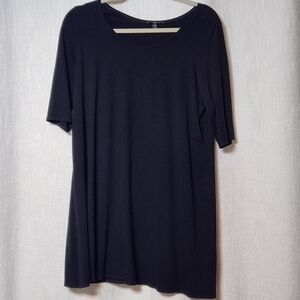 Eileen Fisher T Shirt Dress Size XL Womens Black Viscose Jersey Short Sleeves